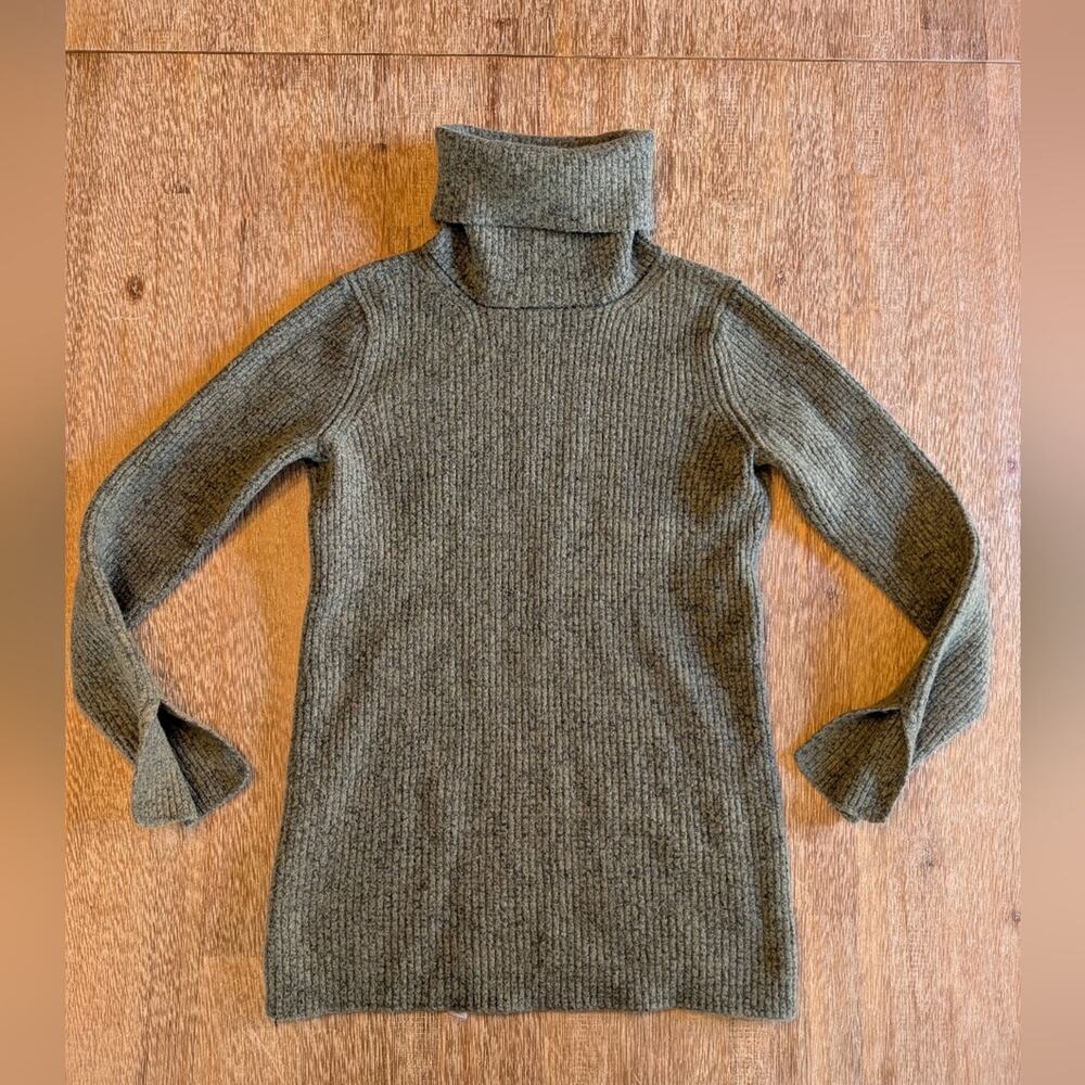 Banana Republic Merino Blend Turtleneck Sweater Tunic Size S Green